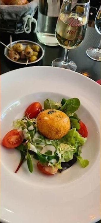 Salade composée et croustillant